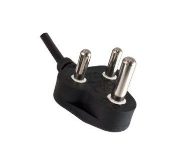 DINIC Netzkabel Südafrika Typ M auf C5, 0,75mm², 1,8m ZAF 3pin 2,5A, SABS, schwarz